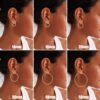 Gold Hoop Earrings for Women 14K Real Gold Plated Hoops with 925 Sterling Silver Post