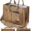Canvas Tote Bag for Women with Zipper Closure & Individual Compartments for Work College for Teacher & Nurse
