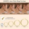 81x7-o5V1ZL._AC_SL1500 4mm Thick Gold Chunky Earrings Steling Silver Post Hoops Earrings For Women Hollow Tube Hoops Earrings Thick Gold Hoop Earrings Hypoallergenic Lightweight Gold Hoop Large Earrings 20/30/40/50/60MM