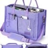 Canvas Tote Bag for Women with Zipper Closure & Individual Compartments for Work College for Teacher & Nurse